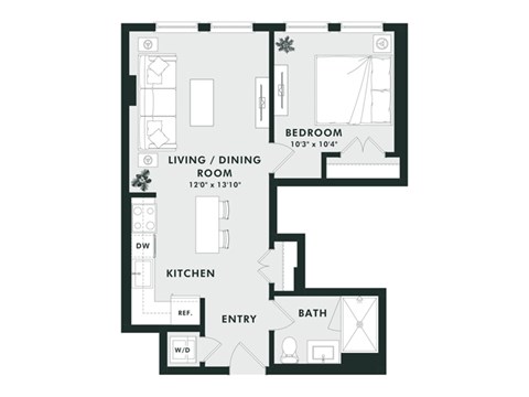 A black and white image of a floor plan for a house.